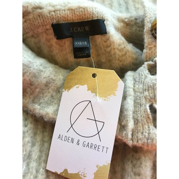 J. Crew Light Gray Knit Sweater Cape Poncho W/ Button Detail, Size XXS/XS - Picture 7 of 8